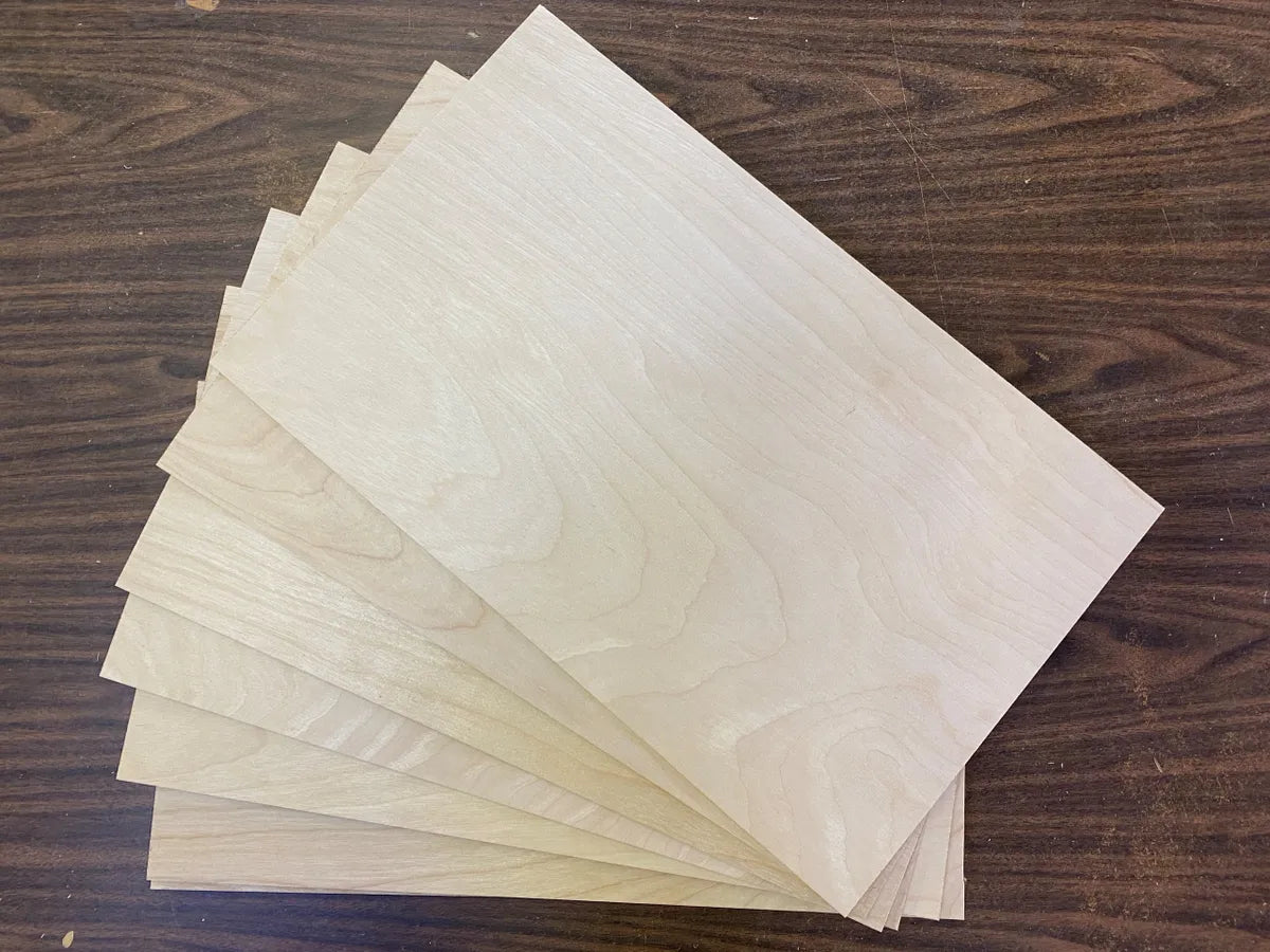 FLASH SALE! 1/8" BLEM 12"x12" Prefinished Birch Ply Box - 25 Sheets!