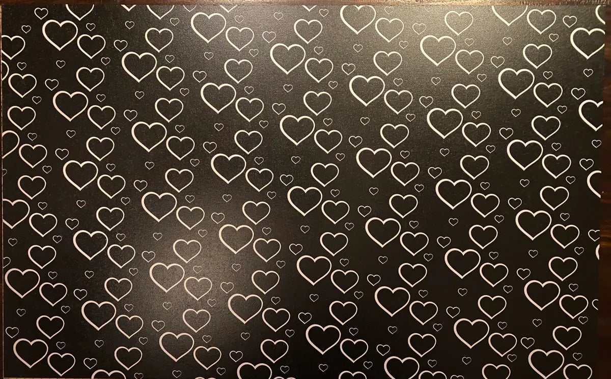 Black with White Hearts
