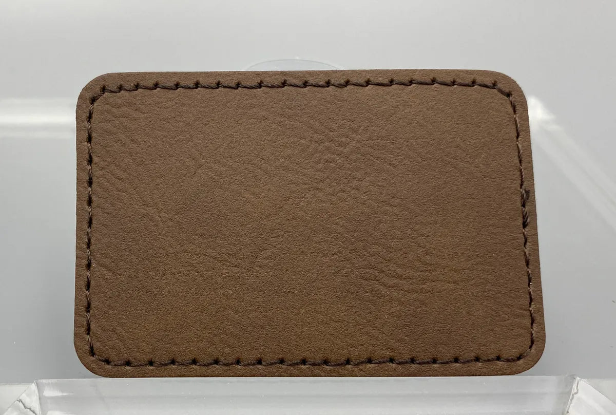 3.5" x 2.5" Dark Brown Faux Leather Patch
