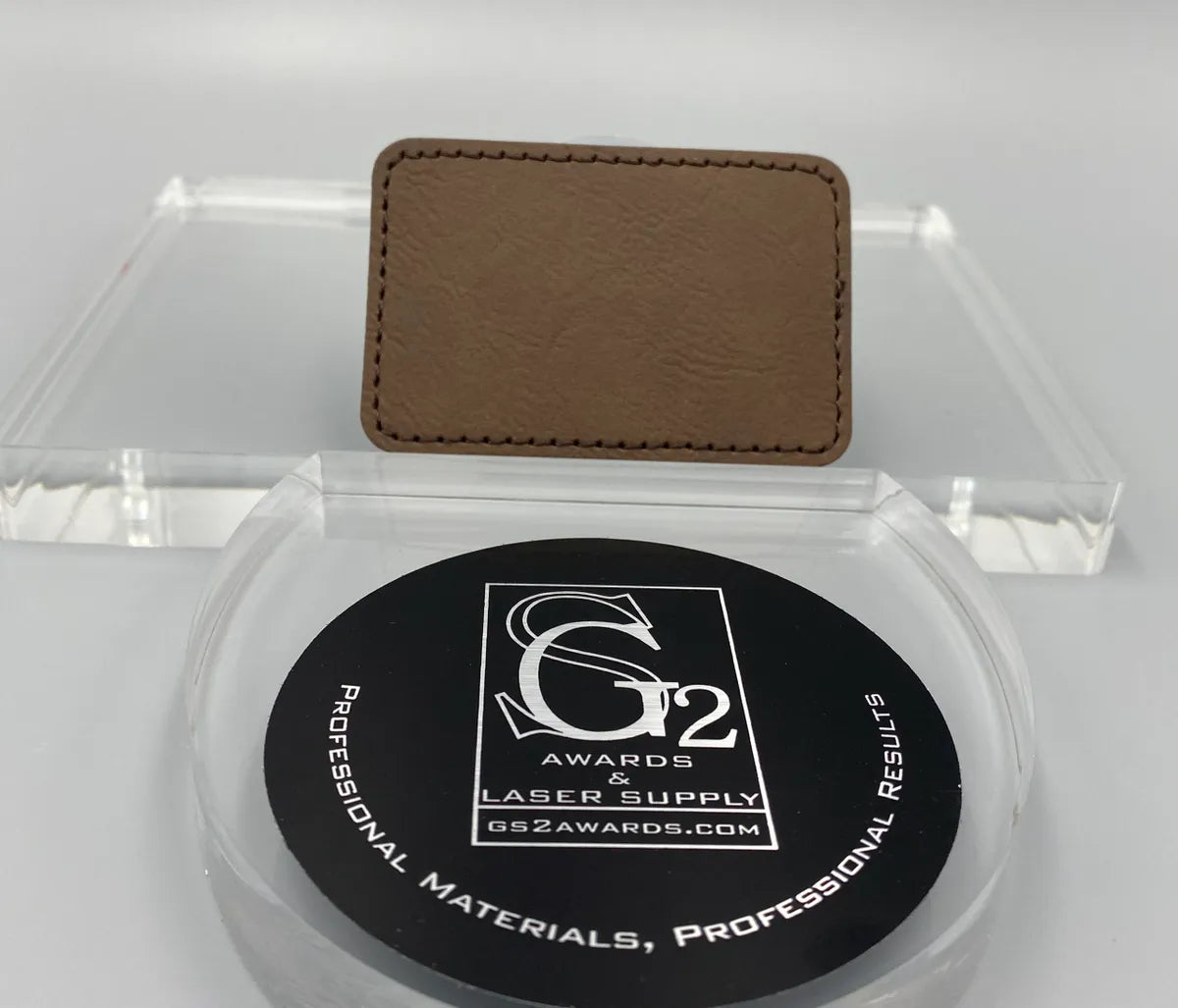 3.5" x 2.5" Dark Brown Faux Leather Patch