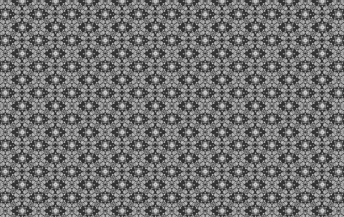 Mini White on Black Bandana
