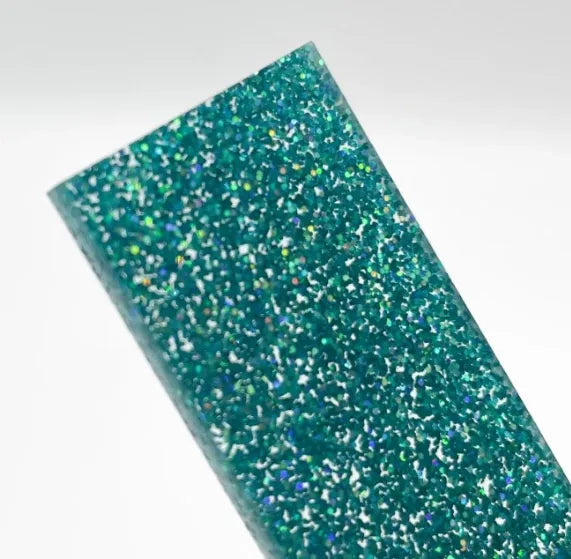1/8" Teal Glitter Acrylic