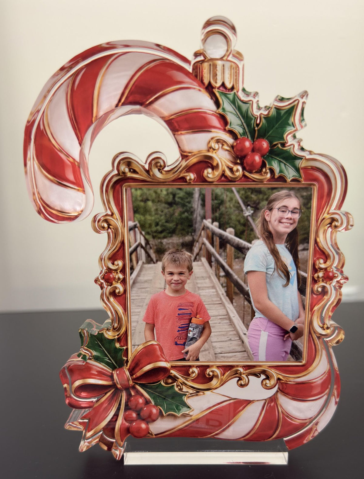 Candy Cane Acrylic Photo Frame