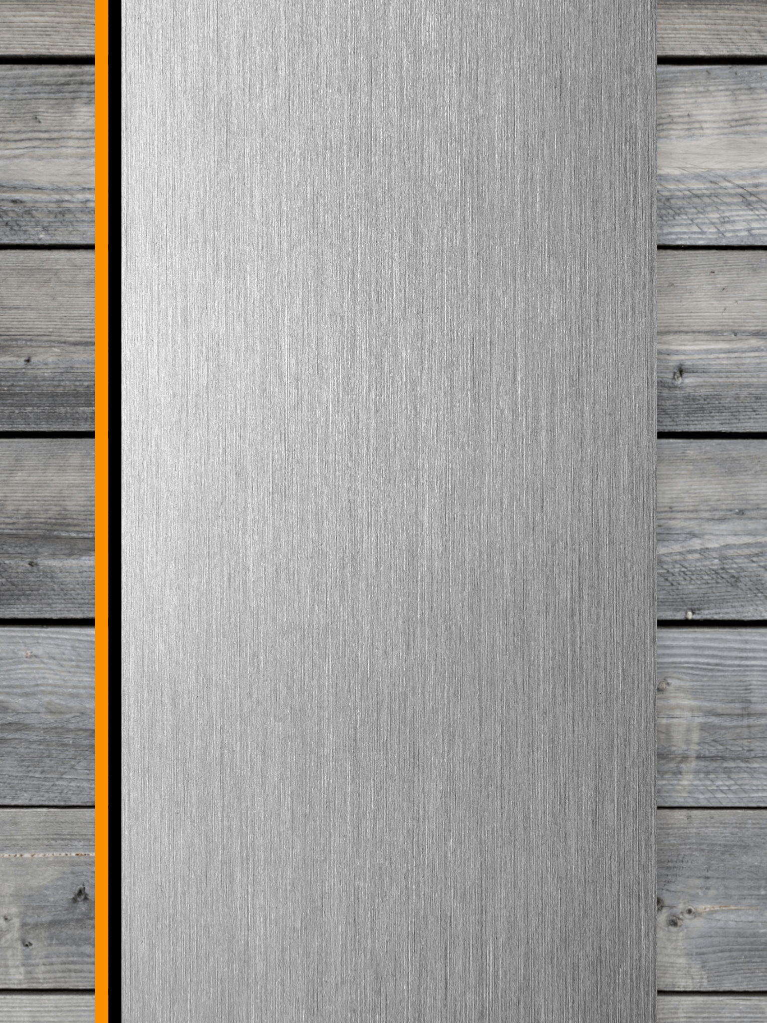 Acrylic: Stainless / Black / Orange TriLayer Durra-Bull™ Laserable Panels (12"x24")